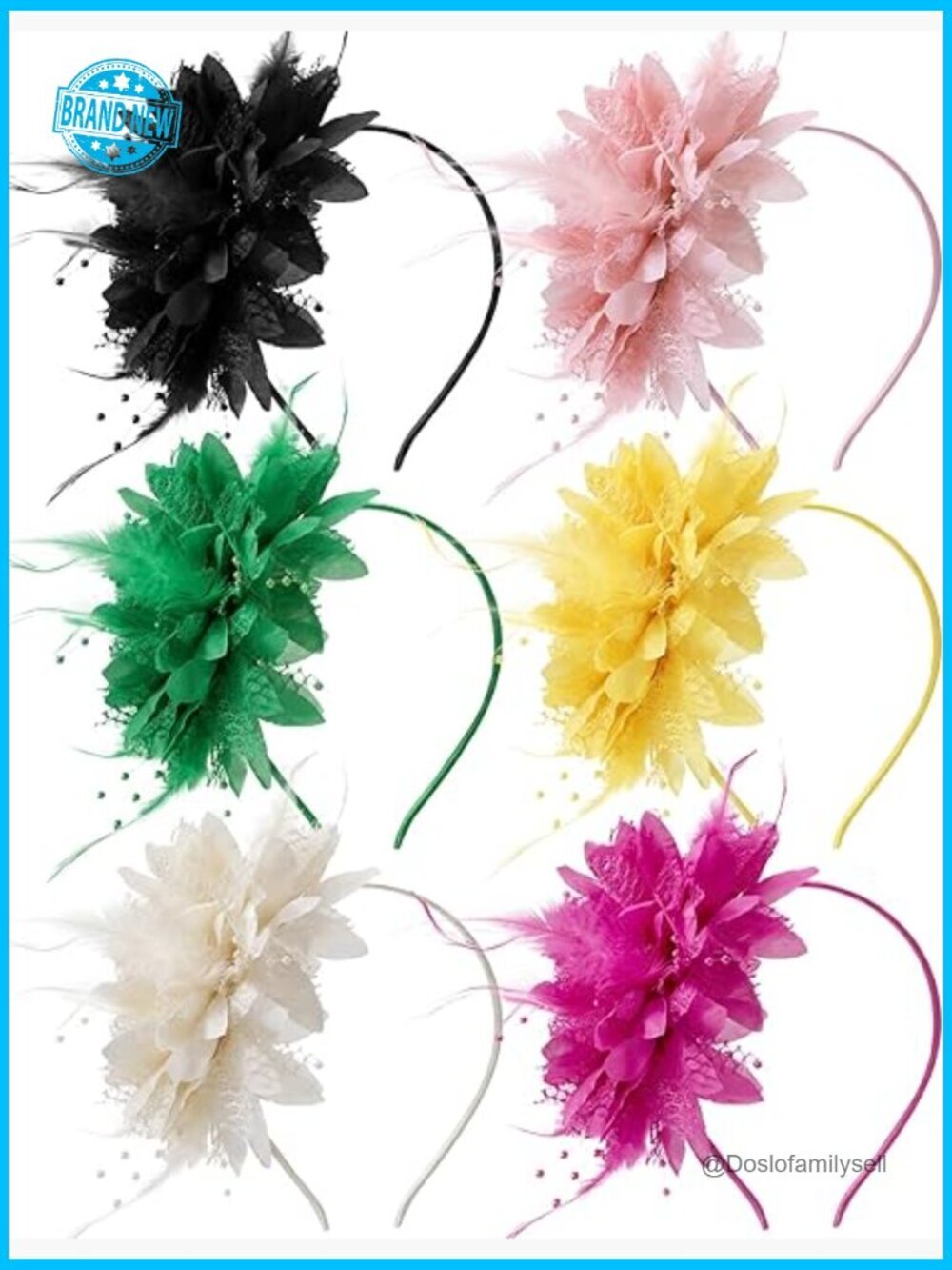 6pcs Feather Pearl Veil Fascinators Tea Party Hats Vintage Derby Race Day